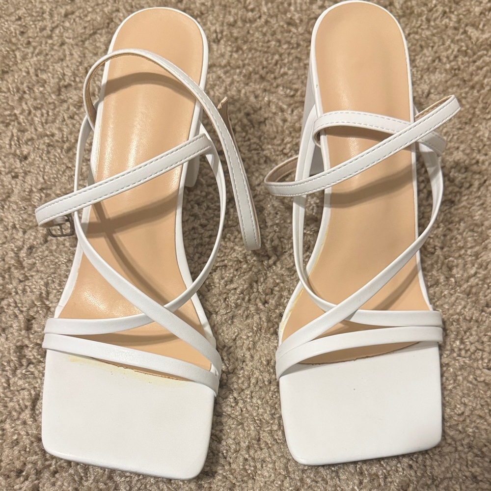 Elegant White Strappy Sandals